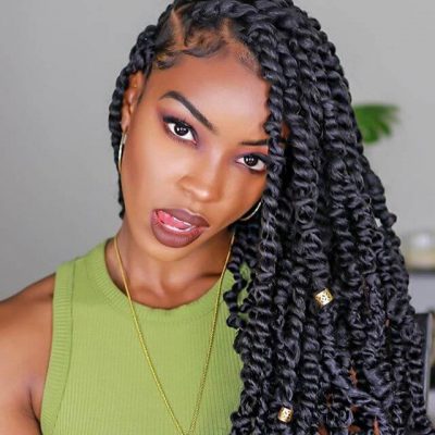15+ Pretty Twist Braids Hairstyles for African With Black Hair