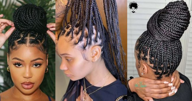 small knotless box braids with color