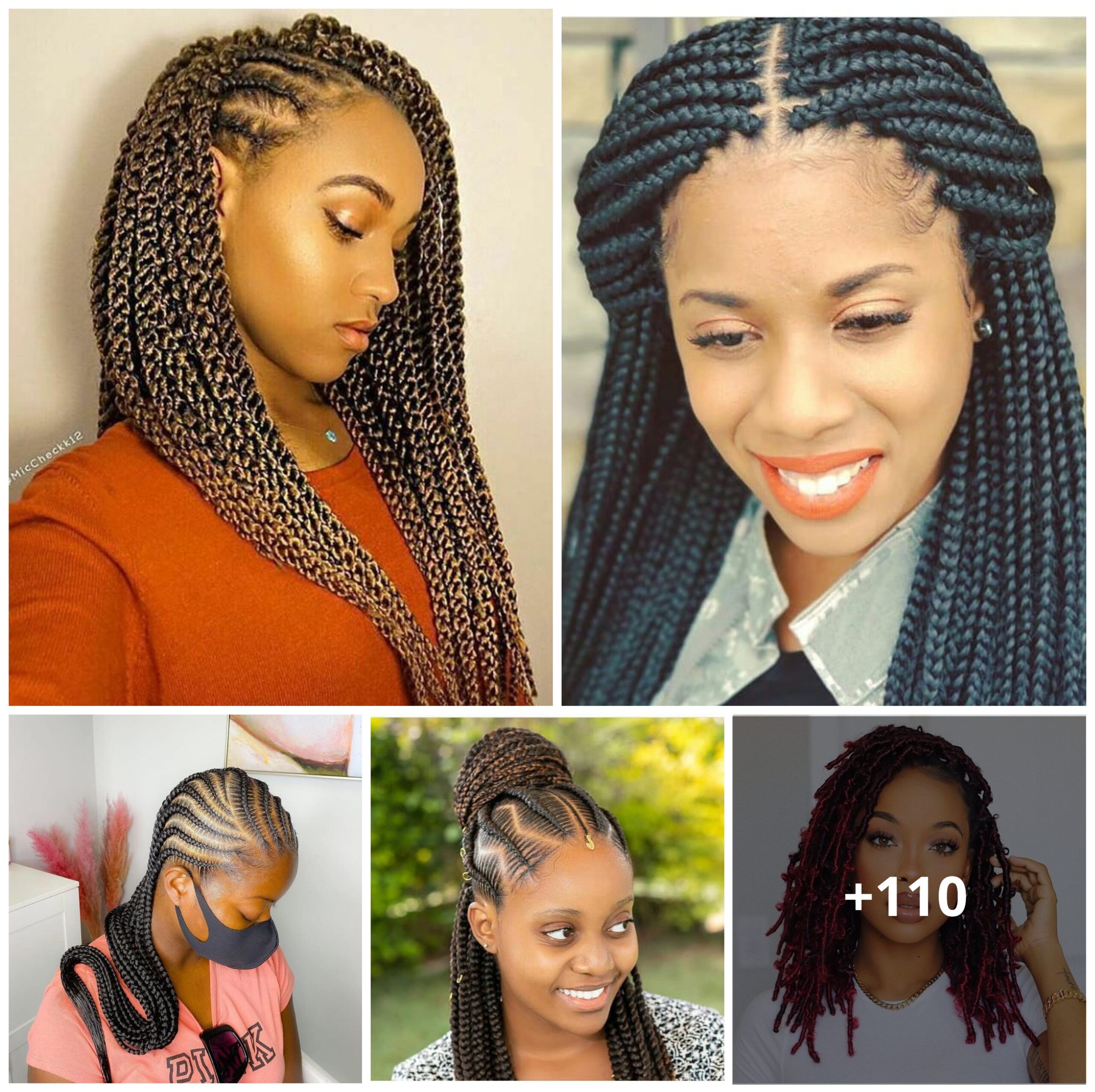 110 Cute Braids & Ghana Weaving Hairstyles For Ladies in 2023
