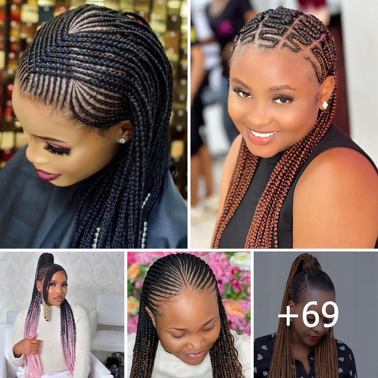 69+ Latest All-back Ghana Weaving Hairstyles For Trendy Women